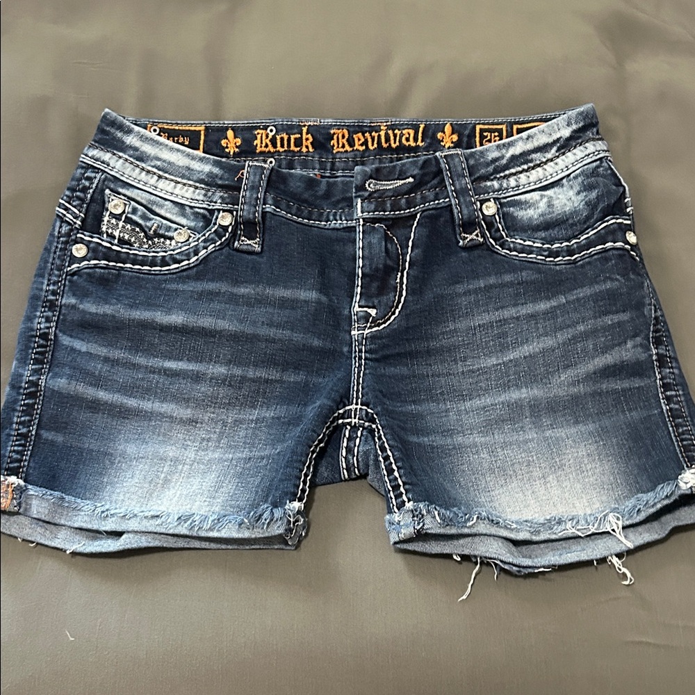 Rock Revival Dark Blue Jean Shorts